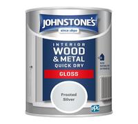 Johnstones Interior Wood & Metal Quick Dry Gloss Paint 750ml Frosted Silver