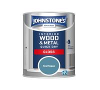 Johnstones Interior Wood & Metal Quick Dry Gloss Paint 750ml Teal Topaz