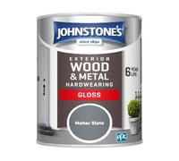 Johnstone's Johnstones Exterior Hardwearing Gloss Paint - Moher Slate, 750Ml - Oil-Based High Gloss Paint For Wood - Metal & Plastic