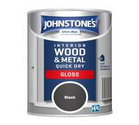 Johnstone's Johnstones Quick Dry Gloss Paint - Black, 750Ml - Water-Based Gloss Paint - Premium Paint Interior & Exterior Wood & Metal