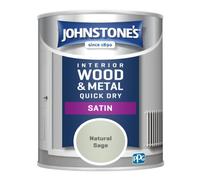 Johnstone's Johnstones Quick Dry Satin Paint - Natural Sage, 750Ml - Water-Based Satin Paint - Premium Paint For Interior Wood & Metal