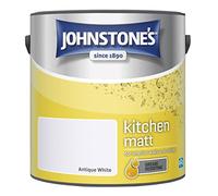 Johnstone's - Kitchen Paint - Antique White - Matt Finish - Grease & Stain Resistant - Suitable for Kitchen Walls & Ceilings - Highly Durable - Low Odour - 12m2 Coverage per Litre - 2.5L