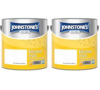 Johnstone's - Kitchen Paint - Brilliant White - Matt Finish - Grease & Stain Resistant - Suitable for Kitchen Walls & Ceilings - Highly Durable - Low Odour - 12m2 Coverage per Litre - 2.5L (Pack of 2)
