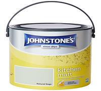 Johnstone's- Kitchen Paint- Natural Sage- Matt Finish - Grease & Stain Resistant- Suitable for Kitchen Walls & Ceilings- Highly Durable - Low Odour- 12m2 Coverage per Litre - 2.5L - Packaging May Vary