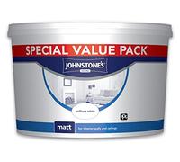 Johnstone's Matt 7.5L Brilliant White | Smooth non-reflective finish for living rooms and bedrooms, easy brush or roller application