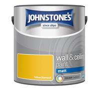 Johnstone's - Matt Wall & Ceiling Paint - Yellow Diamond - 2.5L | Matt Finish, Interior Walls & Ceilings, Easy to Apply, 1-2 Hour Dry Time, Long Lasting Colour, 32m2 Coverage Per Tin
