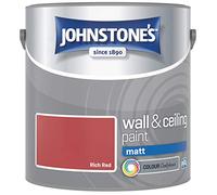 Johnstones No Ordinary Paint Water Based Interior Vinyl Matt Emulsion Rich Red 2.5 Litre