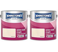 Johnstone's One Coat Matt Emulsion Paint - Magnolia 2.5L (Pack of 2)