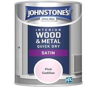 Johnstones Paint One Coat Quick Dry Satin Pink Cadillac 750ml