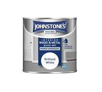 Johnstone's - Quick Dry Gloss Primer Undercoat - Brilliant White - Water Based - Interior Wood & Metal - Fast Drying - Low Odour - Dry in 1-2 Hours - 13m2 Coverage per Litre - 0.25 L
