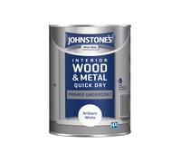 Johnstone's - Quick Dry Gloss Primer Undercoat - Brilliant White - Water Based - Interior Wood & Metal - Fast Drying - Low Odour - Dry in 1-2 Hours -