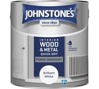Johnstone's - Quick Dry Gloss Primer Undercoat - Brilliant White - Water Based - Interior Wood & Metal - Fast Drying - Low Odour - Dry in 1-2 Hours -