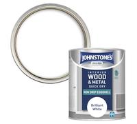 Johnstone's - Quick Dry & Nondrip Eggshell Paint for Wood & Metal - Brilliant White | Interior | Low Odour, Water-Based Formula, Dry in 1-2 Hours | 1