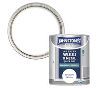 Johnstone's - Interior Wood and Metal Paint - Eggshell Finish - Brilliant White - 750 ml - Quick Drying - Non Drip Water Based Formula