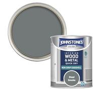 Johnstone's - Quick Dry & Nondrip Eggshell Paint for Wood & Metal - Steel Smoke | Interior | Low Odour, Water-Based Formula, Dry in 1-2 Hours | 12m2 Coverage per Litre | 750ml