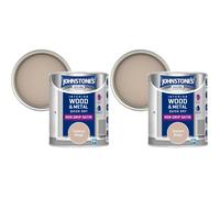 Johnstone's - Quick Dry & Nondrip Satin Paint for Wood & Metal - Toasted Beige | Interior & Exterior | Self-Undercoating, Low Odour, Water-Based, Dry