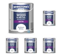 Johnstone's - Quick Dry Satin - Brilliant White - Satin Finish - Water Based - Interior Wood & Metal - Radiator Paint - Low Odour - Dry in 1-2 Hours -