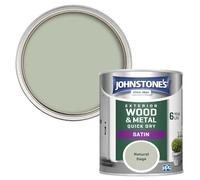 Johnstone's - Quick Dry Satin Natural Sage Finish Exterior Wood & Metal Resistant to cracking peeling 6 years of life 12m2 Coverage per Litre 750 ml (Pack 1)