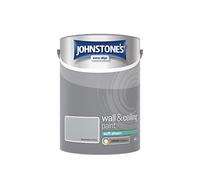 Johnstone's - Soft Sheen Wall & Ceiling Paint - Manhattan Grey - 5L | Soft Sheen Finish, Interior Walls & Ceilings, Easy to Apply, 1-2 Hour Dry Time, Long Lasting Colour, 62m2 Coverage Per Tin