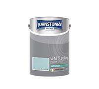 Johnstone's - Soft Sheen Wall & Ceiling Paint - New Duck Egg - 5L | Soft Sheen Finish, Interior Walls & Ceilings, Easy to Apply, 1-2 Hour Dry Time, Long Lasting Colour, 62m2 Coverage Per Tin