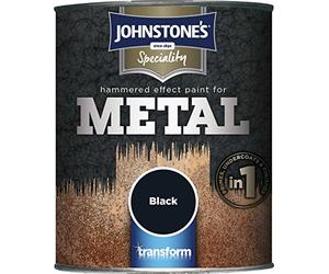 Johnstone's - Speciality Hammered Effect Paint - Black - Tough & Durable Paint - Suitable for All Metal Surfaces - Long Lasting Protection - Coverage per Litre 7m2 - 750ml