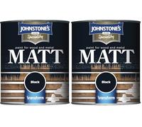 Johnstone's - Speciality Matt Wood & Metal Paint - Black - 250ml (Pack of 2)