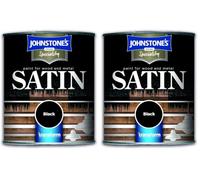 Johnstone's - Speciality Satin Wood & Metal Paint - Black - 250ml (Pack of 2)