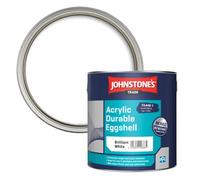 Johnstone's Trade Acrylic Durable Brilliant White Eggshell Multi-Surface Paint, 2.5L