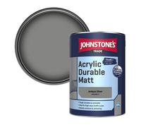 Johnstone's Trade Acrylic Durable Matt Walls & Ceilings Emulsion Paint Antique Silver (Ppg1002-5) 5L
