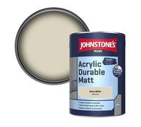 Johnstone's Trade Acrylic Durable Matt Walls & Ceilings Emulsion Paint Bone White (Ppg14-22) 5L