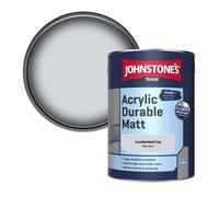 Johnstone's Trade Acrylic Durable Matt Walls & Ceilings Emulsion Paint Cumberland Fog (Ppg1168-2) 5L