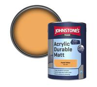 Johnstone's Trade Acrylic Durable Matt Walls & Ceilings Emulsion Paint Pastel Yellow (Ral 1034) 5L