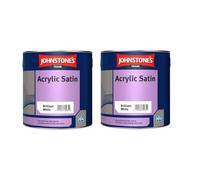 Johnstone's Trade Acrylic Satin Emulsion Paint Brilliant White 1L Pack Of 2