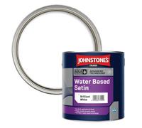 Johnstone's Trade Aqua Water Based Brilliant White Satin Metal & Wood Paint, 2.5L