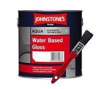 Johnstone's Trade Aqua Water Based Gloss Black 2.5L with Avenue touch up brush