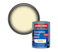Johnstone's Trade Covaplus Vinyl Matt Walls & Ceilings Emulsion Paint Primrose White 1L
