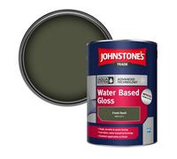 Johnstone's Trade Interior & Exterior Wood & Metal Aqua Water Based Gloss Paint Fresh Basil (Ppg1127-7) 5L