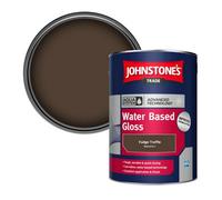 Johnstone's Trade Interior & Exterior Wood & Metal Aqua Water Based Gloss Paint Fudge Truffle (Ppg1075-7) 5L