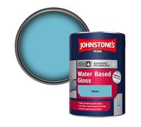 Johnstone's Trade Interior & Exterior Wood & Metal Aqua Water Based Gloss Paint Marina 5L