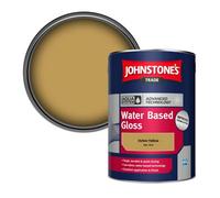 Johnstone's Trade Interior & Exterior Wood & Metal Aqua Water Based Gloss Paint Ochre Yellow (Ral 1024) 5L