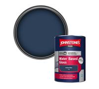 Johnstone's Trade Interior & Exterior Wood & Metal Aqua Water Based Gloss Paint Oxford Blue (105) 1L