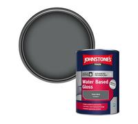 Johnstone's Trade Interior & Exterior Wood & Metal Aqua Water Based Gloss Paint Slate Mine (Ppg0996-6) 1L