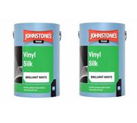 Johnstone's Trade Johnstone's Vinyl Silk Paint Brilliant White 5L Pack Of 2