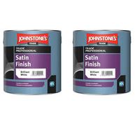 Johnstone's Trade Profesional Satin Finish Paint Brilliant White 1L Pack Of 2