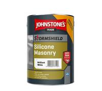 Johnstones Trade Silicone Masonry Paint - Brilliant White - 5 Litre