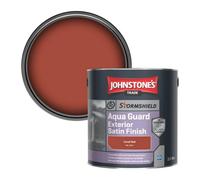 Johnstone's Trade Stormshield Aqua Guard Exterior Satin Wood & Metal Paint Coral Red (Ral 3016) 2.5L