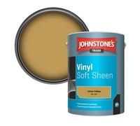 Johnstone's Trade Vinyl Soft Sheen Walls & Ceilings Emulsion Paint Ochre Yellow (Ral 1024) 5L