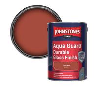 Johnstone's Trade Wood & Metal Aqua Guard Durable Gloss Paint Coral Red (Ral 3016) 5L