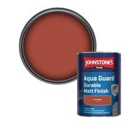 Johnstone's Trade Wood & Metal Aqua Guard Durable Matt Paint Coral Red (Ral 3016) 1L