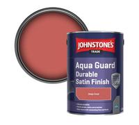 Johnstone's Trade Wood & Metal Aqua Guard Durable Satin Paint Deep Coral 5L